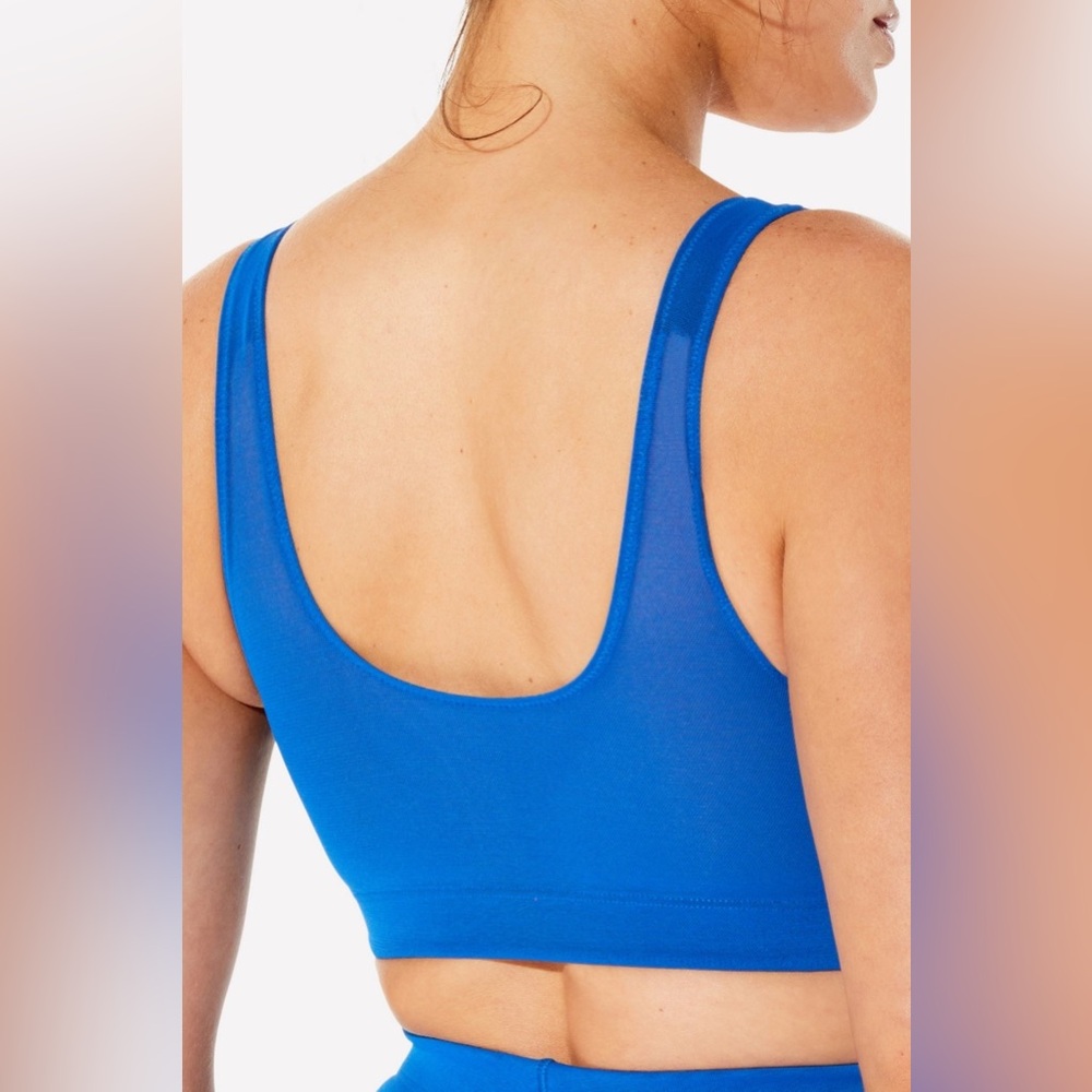 NWOT YITTY Fabletics Blue Mesh Me Smoothing Midi Bralette size XS - Picture 3 of 11